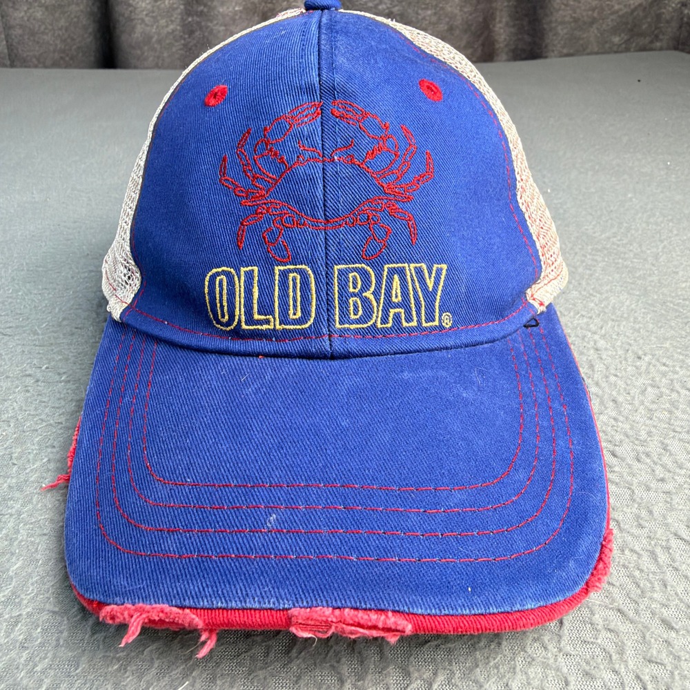 Old Bay Seasoning Trucker Hat Maryland My Maryland Blue Red Crab Mesh Snapback